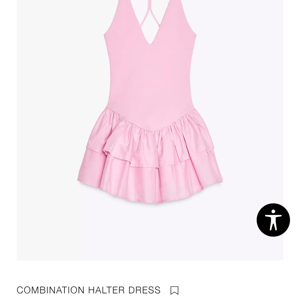 Zara Light Pink Flared Mini Dress - Picture 5 of 10